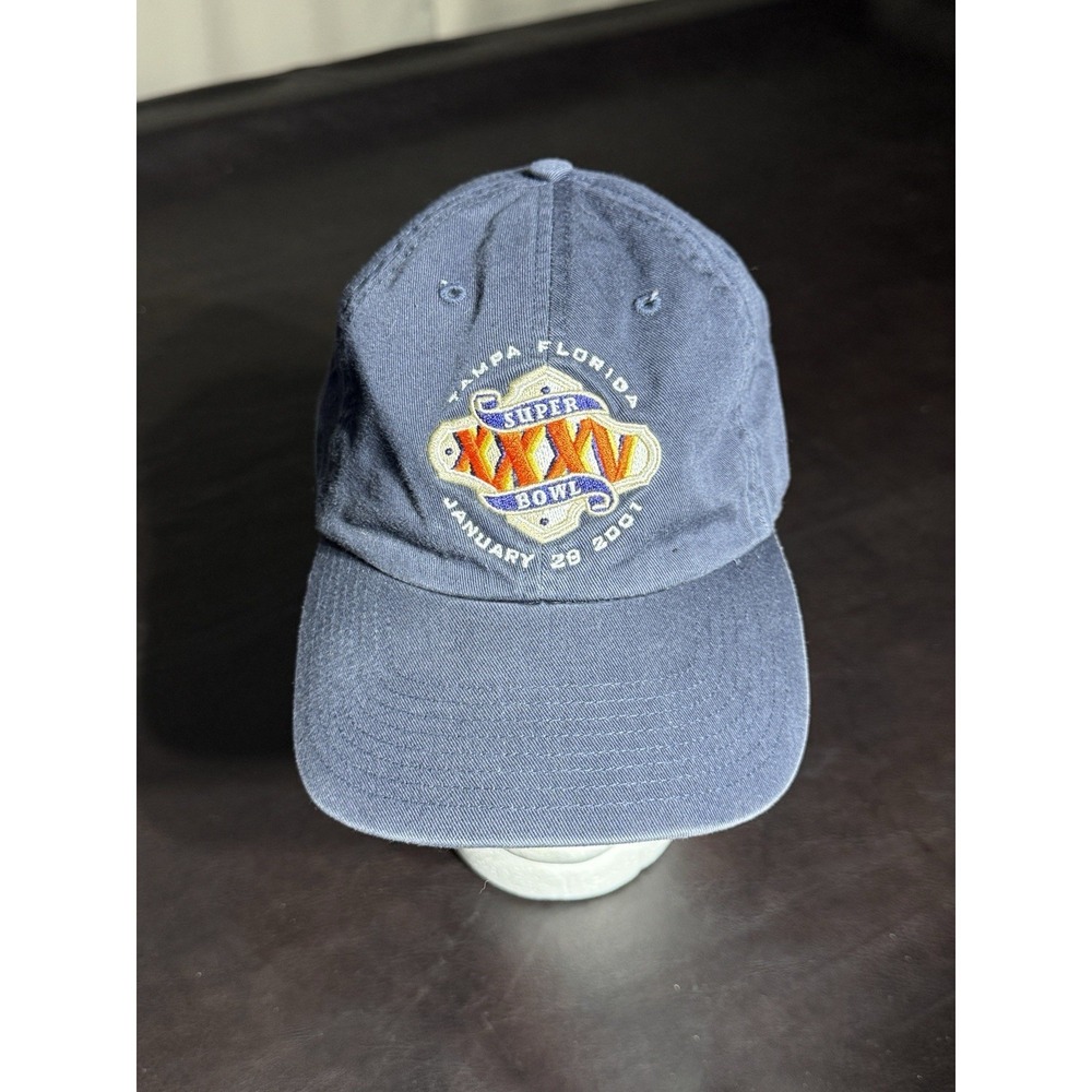 Super Bowl XXXV 2001 Hat Men OS Blue Strapback Cap Twins Enterprise NFL